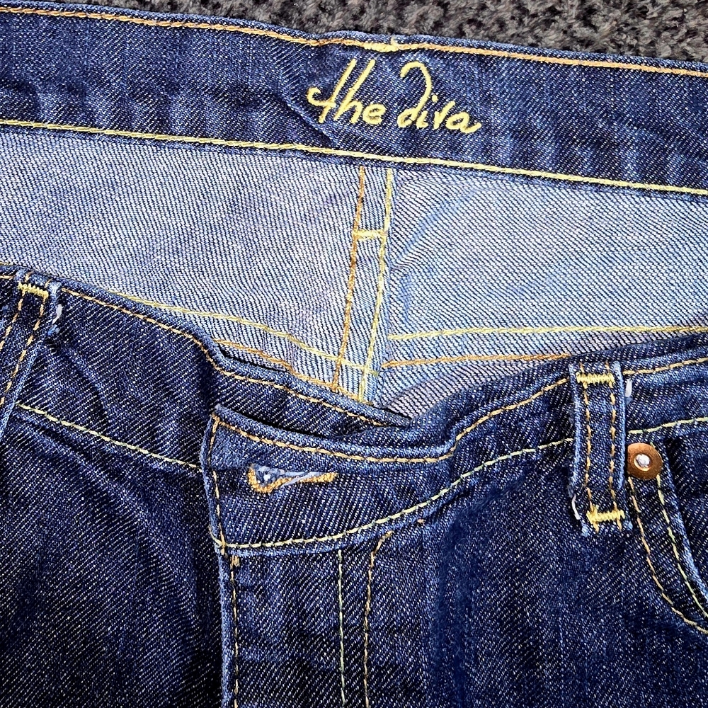 The Diva Size 16 Straight Leg Jeans Dark Wash Stretch Denim - Picture 4 of 6